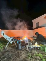BBQもできる裏庭